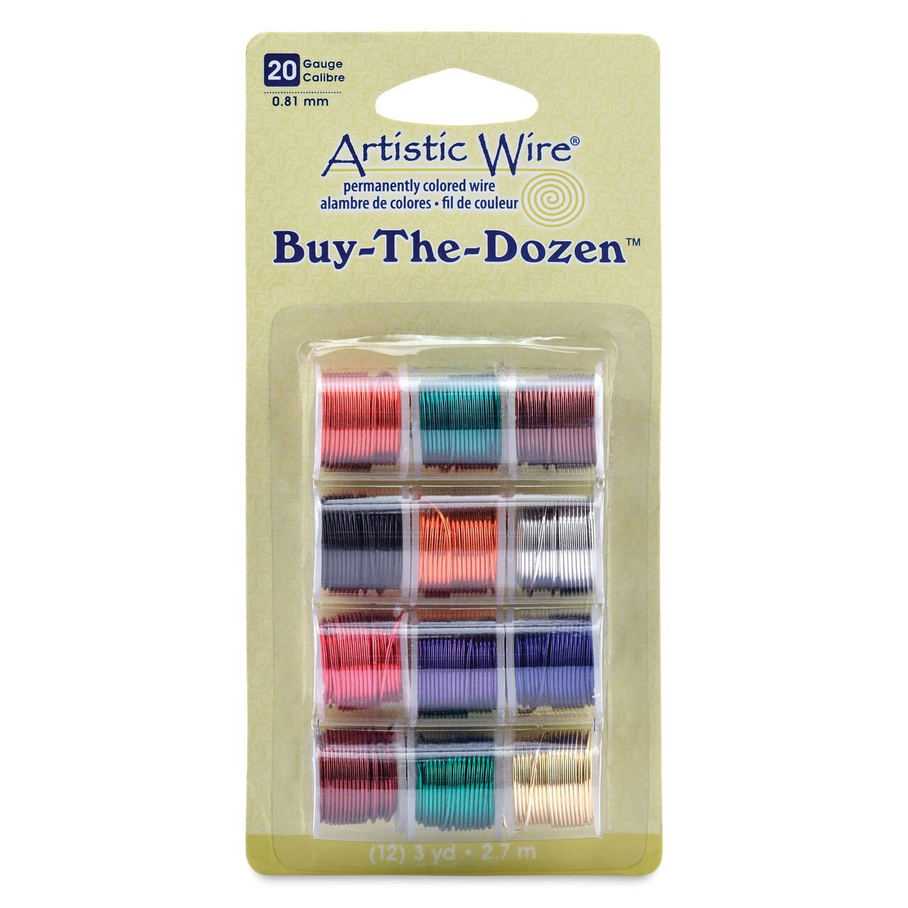 Artistic Wire Colored Copper Craft Wire - Buy-The-Dozen, Assorted Colors, 20 Gauge, 9 ft, Set of 12